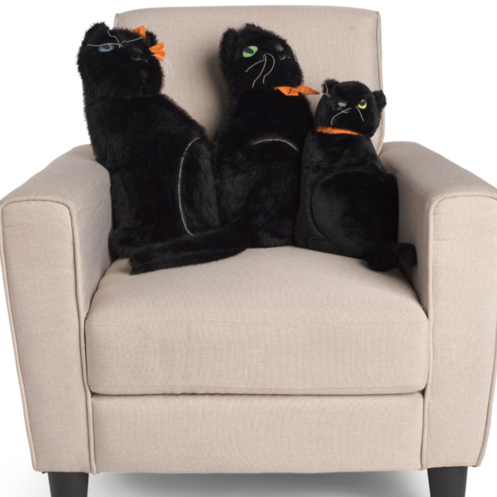 CR CURIOUS BY CYNTHIA ROWLEY 3рс Black Cat Family Halloween Pillows